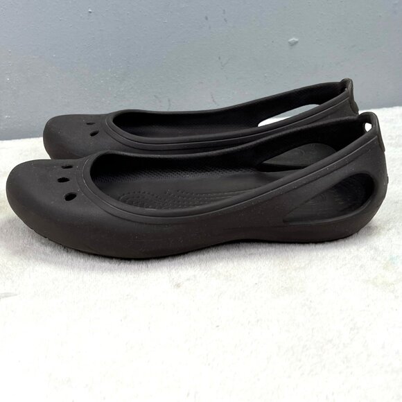 Crocs Kadee Ballet Flats 9 Women Brown Slip On Closed Toe Cutouts Shoes - Picture 3 of 7